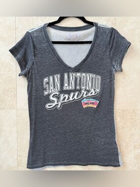 Touch by Alyssa Milano San Antonio Spurs Charcoal Gray V-Neck Tee